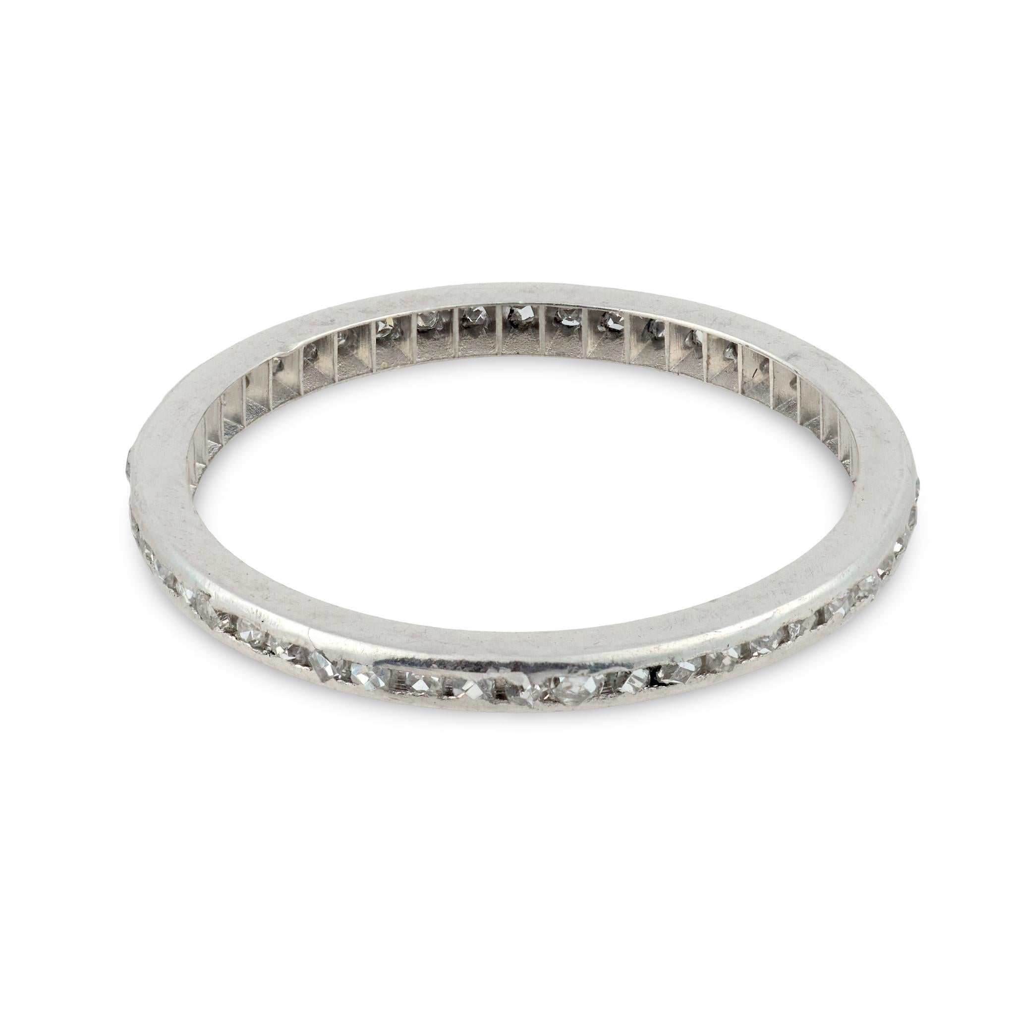 Art Deco Platinum Diamond Eternity Band