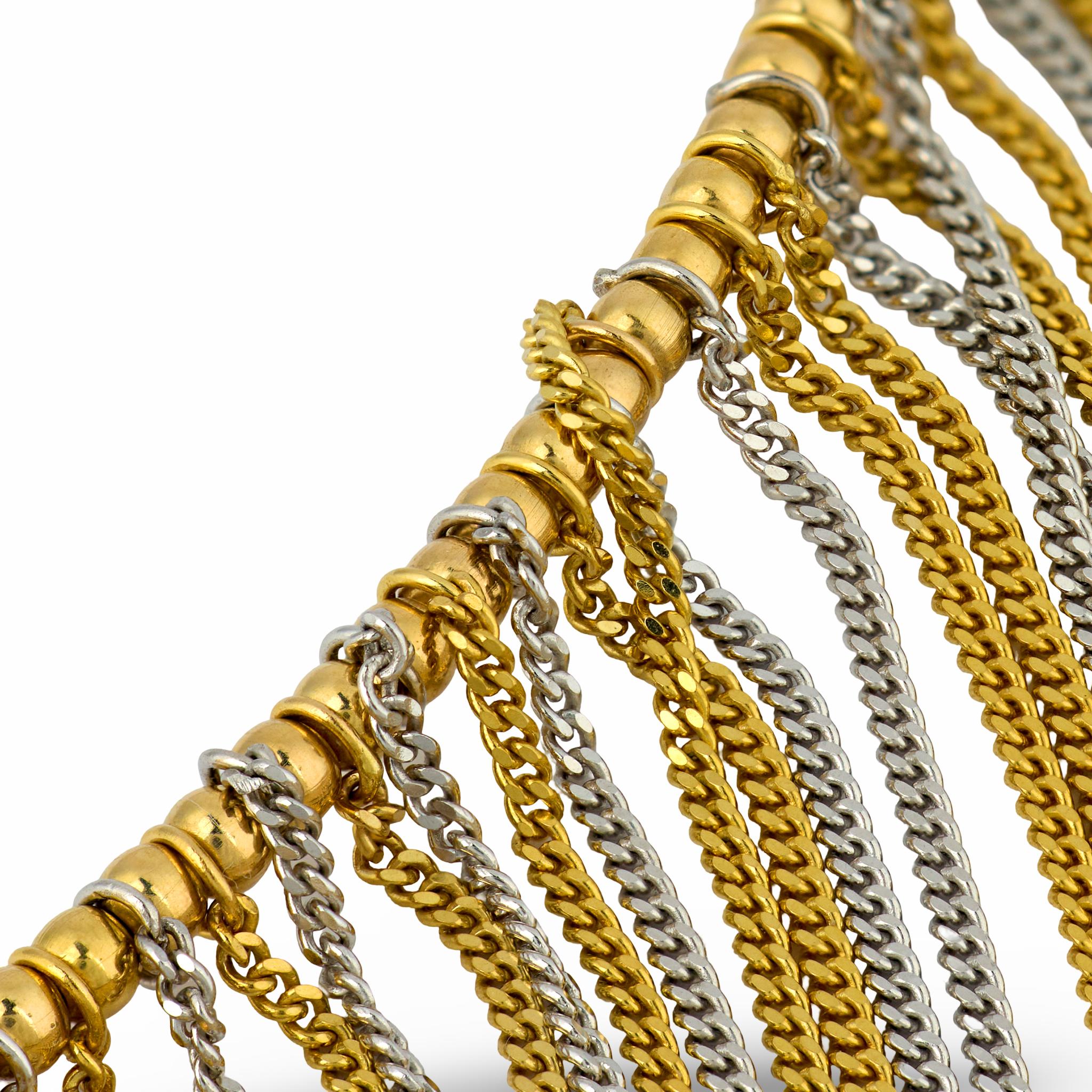 Estate 14k Mixed Metal Collar Necklace