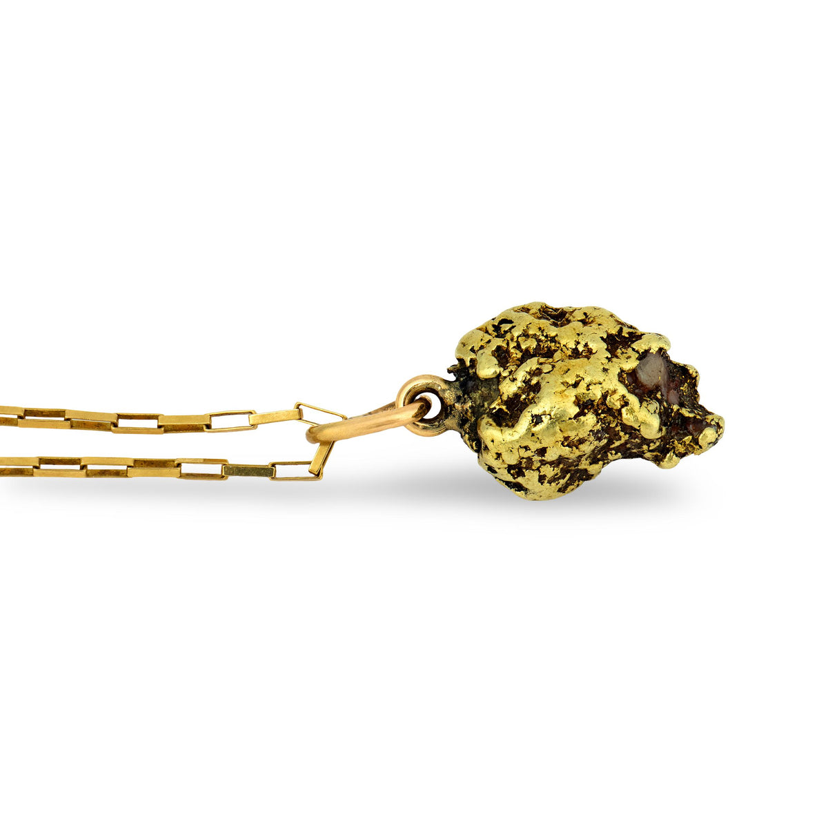 Victorian 18k/14k Quartz "Nugget" Pendant Necklace