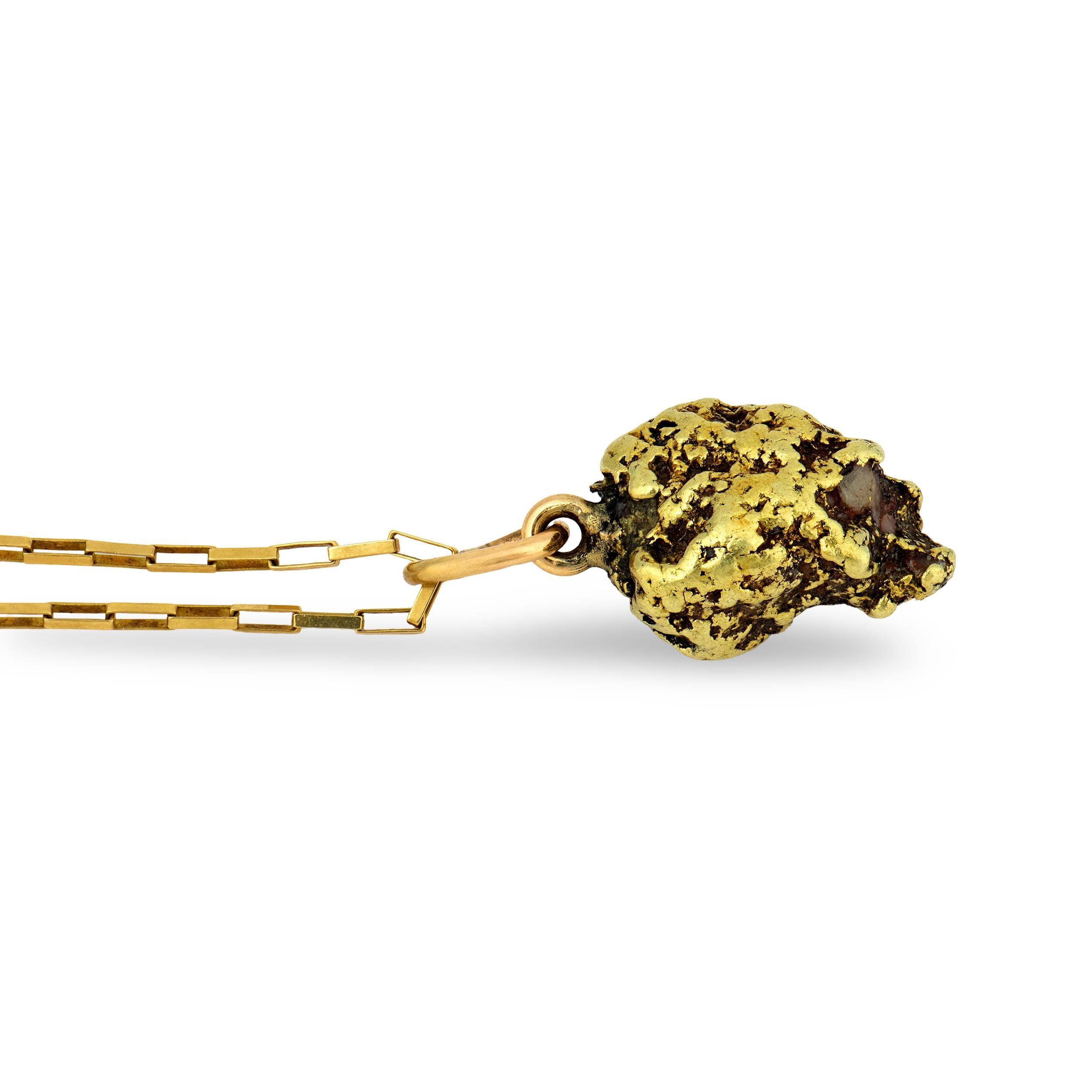 Victorian 18k/14k Quartz "Nugget" Pendant Necklace