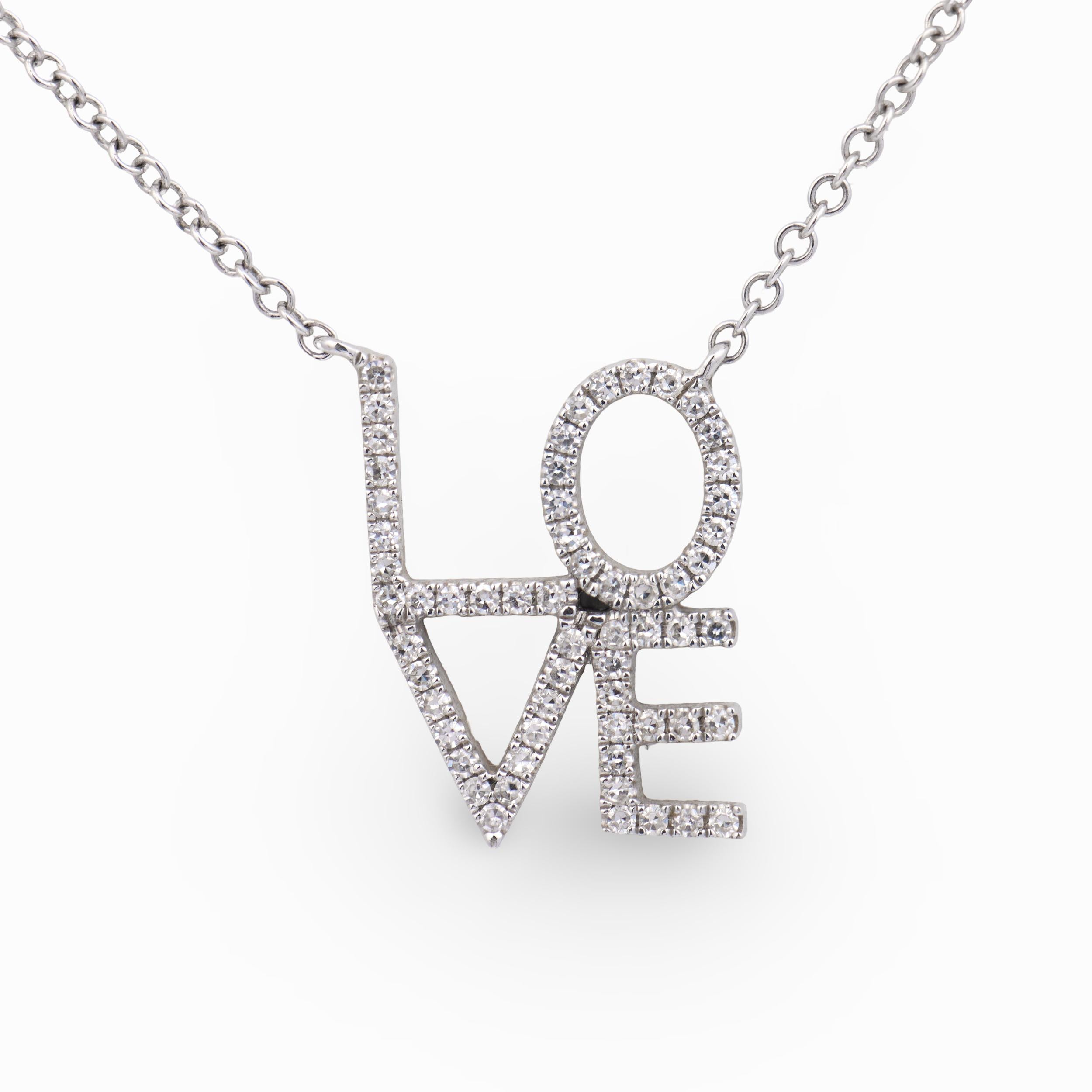 Estate 14k Diamond Love-Motif Pendant Necklace