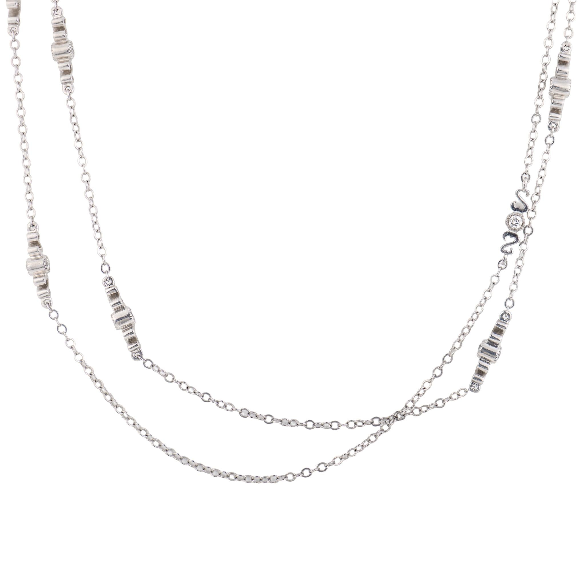 Estate Platinum "Diamonds-by-the-Yard" Necklace