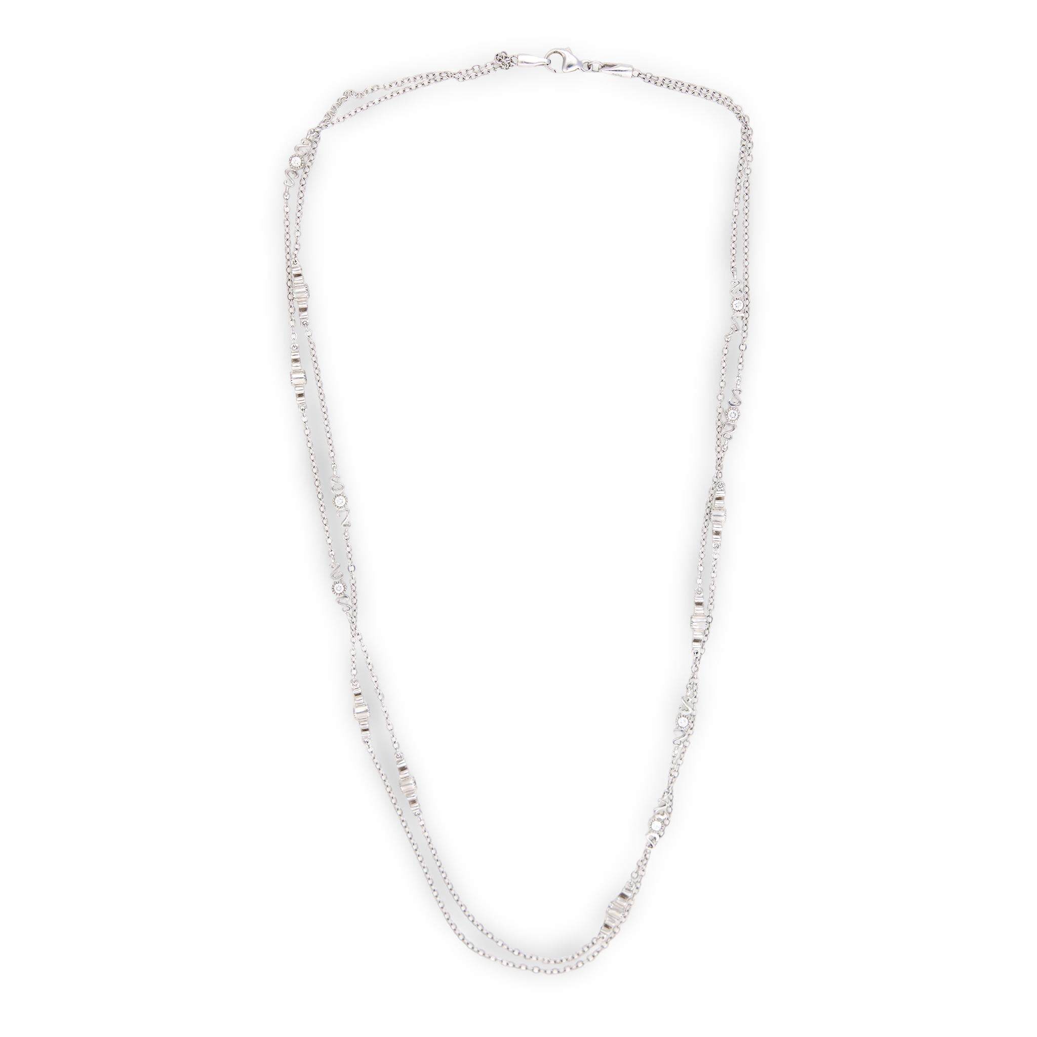 Estate Platinum "Diamonds-by-the-Yard" Necklace