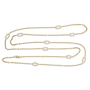 Estate 14k Diamond Link Necklace 36"