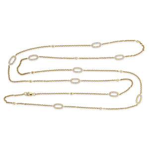 Estate 14k Diamond Link Necklace 36"
