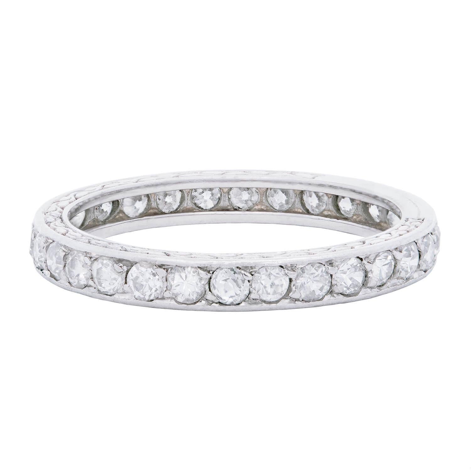 Art Deco Platinum Diamond Eternity Band