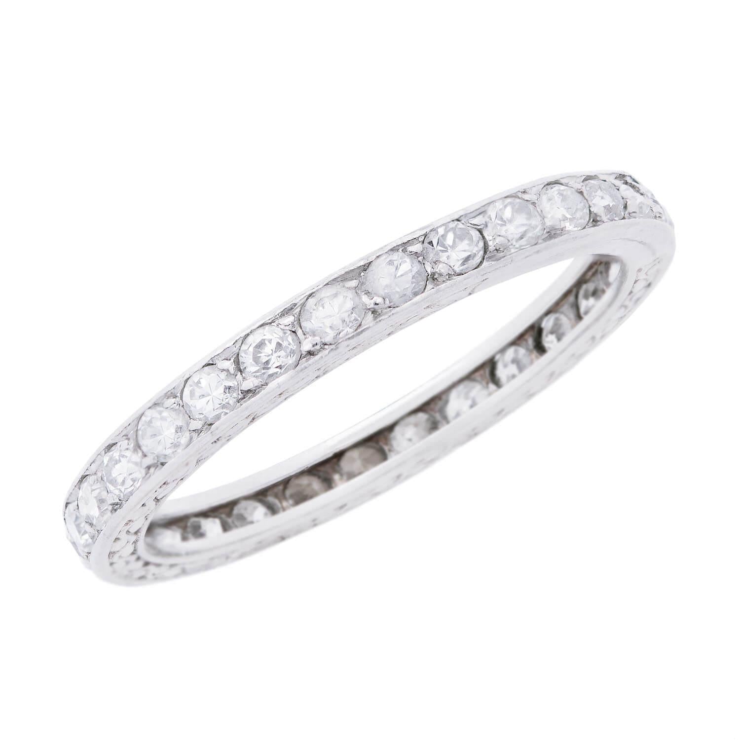 Art Deco Platinum Diamond Eternity Band