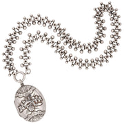 Victorian English Sterling Silver Book Chain Locket Necklace