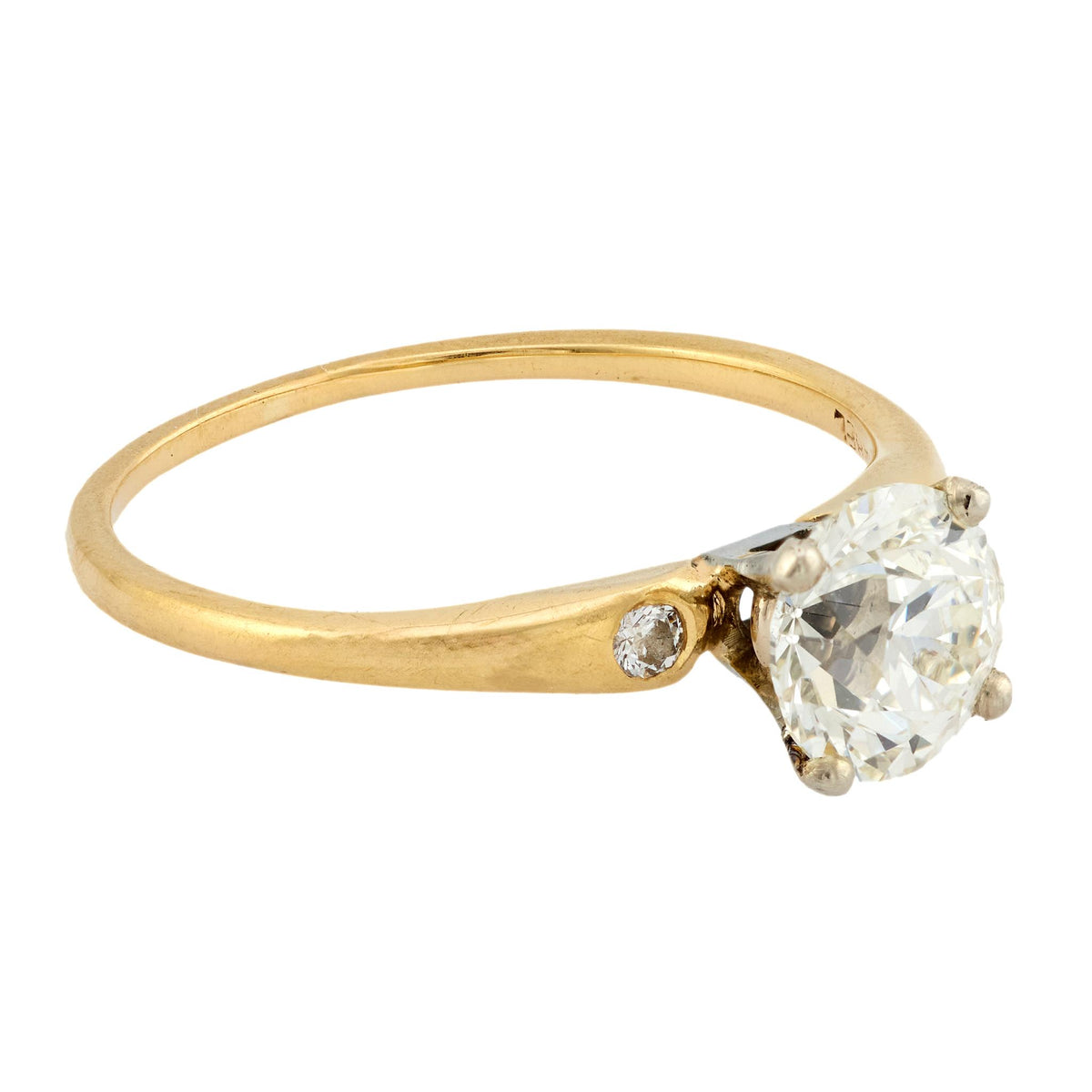 JABEL Vintage 14k GIA Diamond Engagement Ring 1.37ct