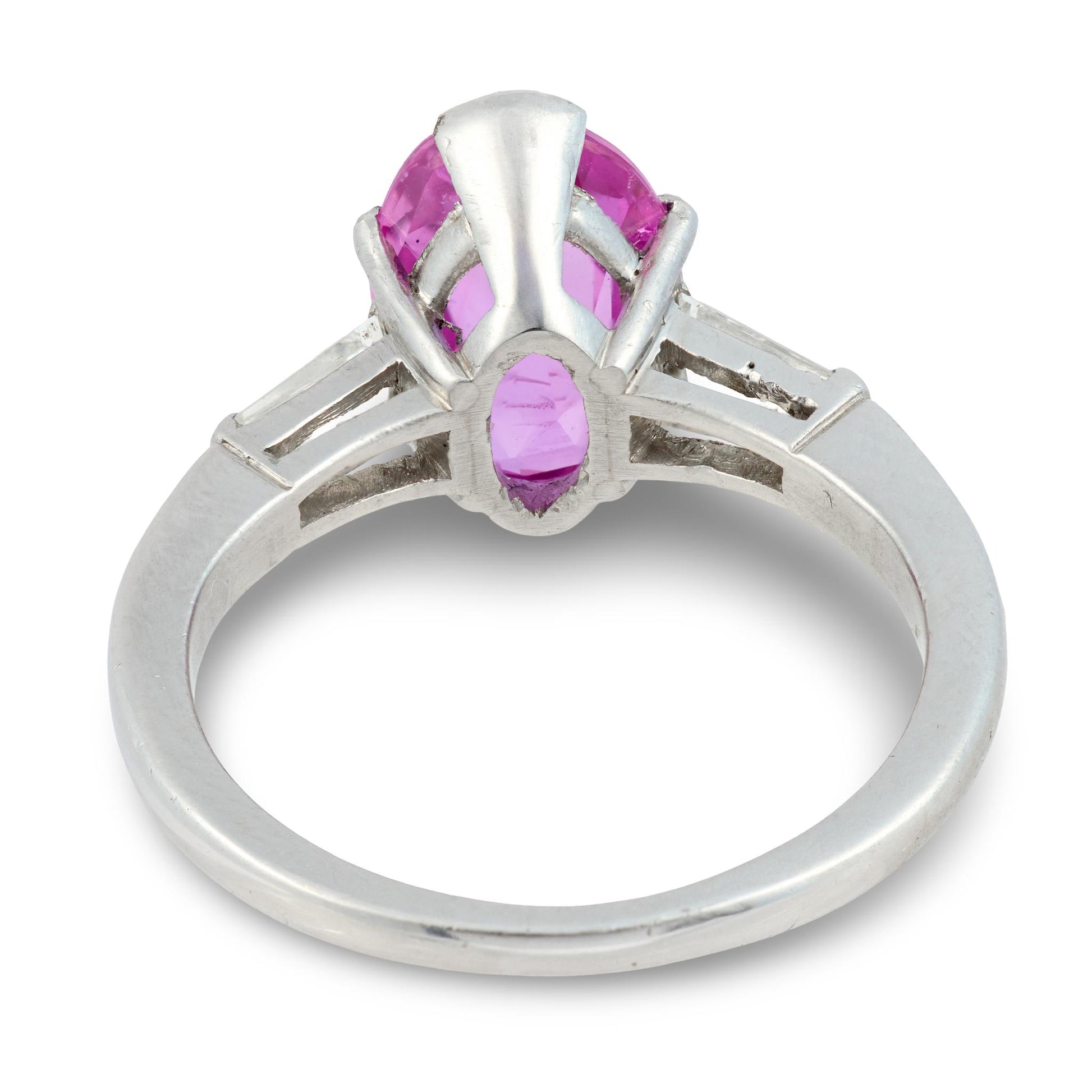Retro Platinum GIA Sapphire & Diamond Ring