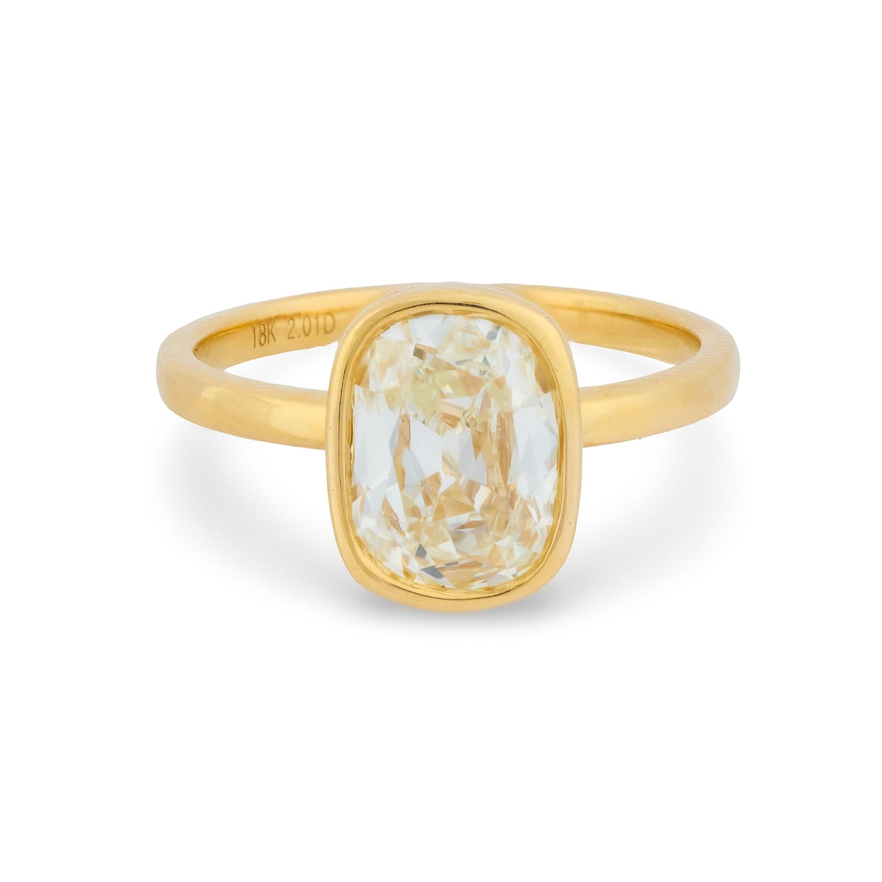 Estate 18k GIA Diamond Engagement Ring 2.01ct