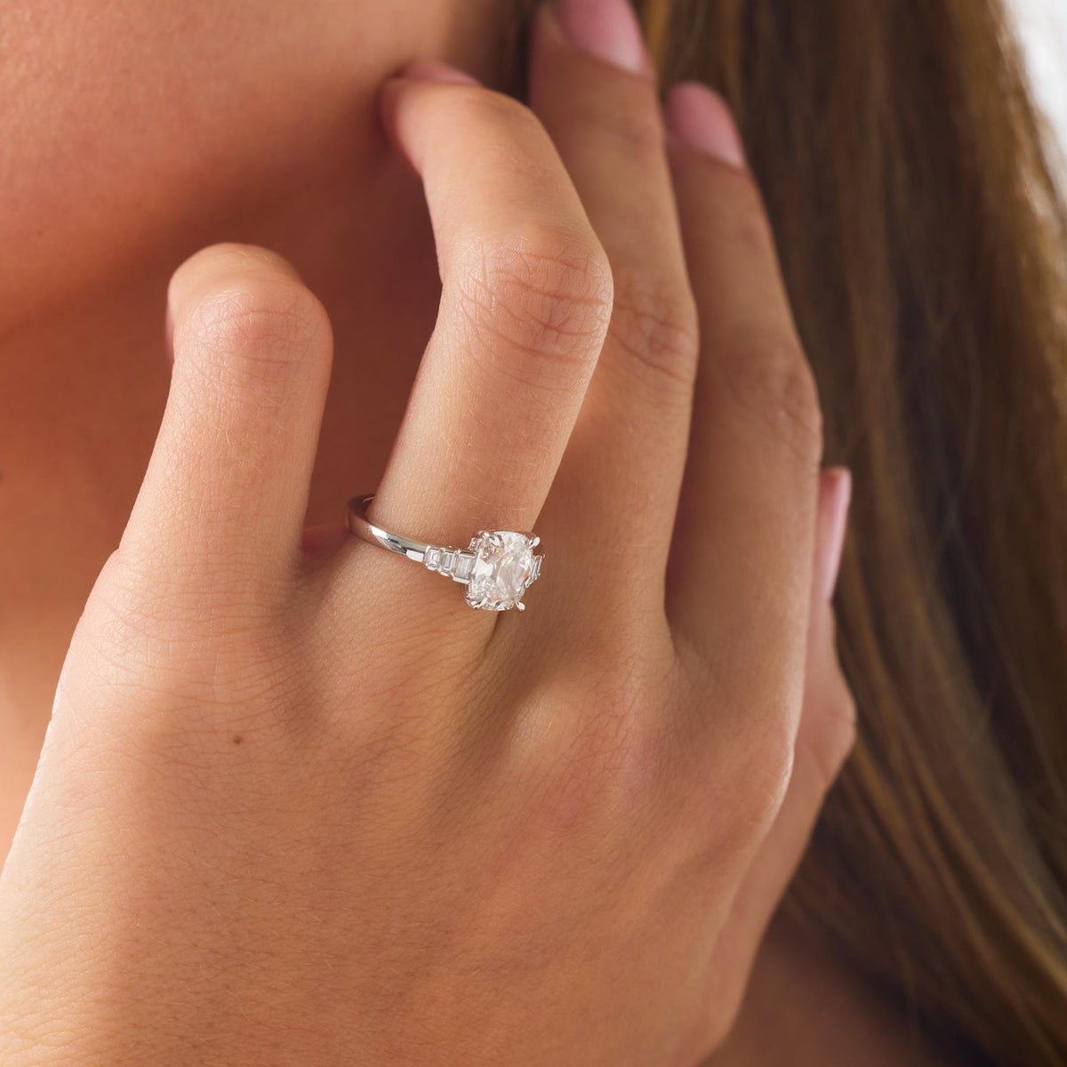 "Art Deco" 18k GIA Diamond Engagement Ring 1.52ct