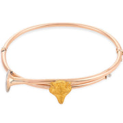 Edwardian 14k & Platinum Hunting Horn & Fox-Motif Bangle