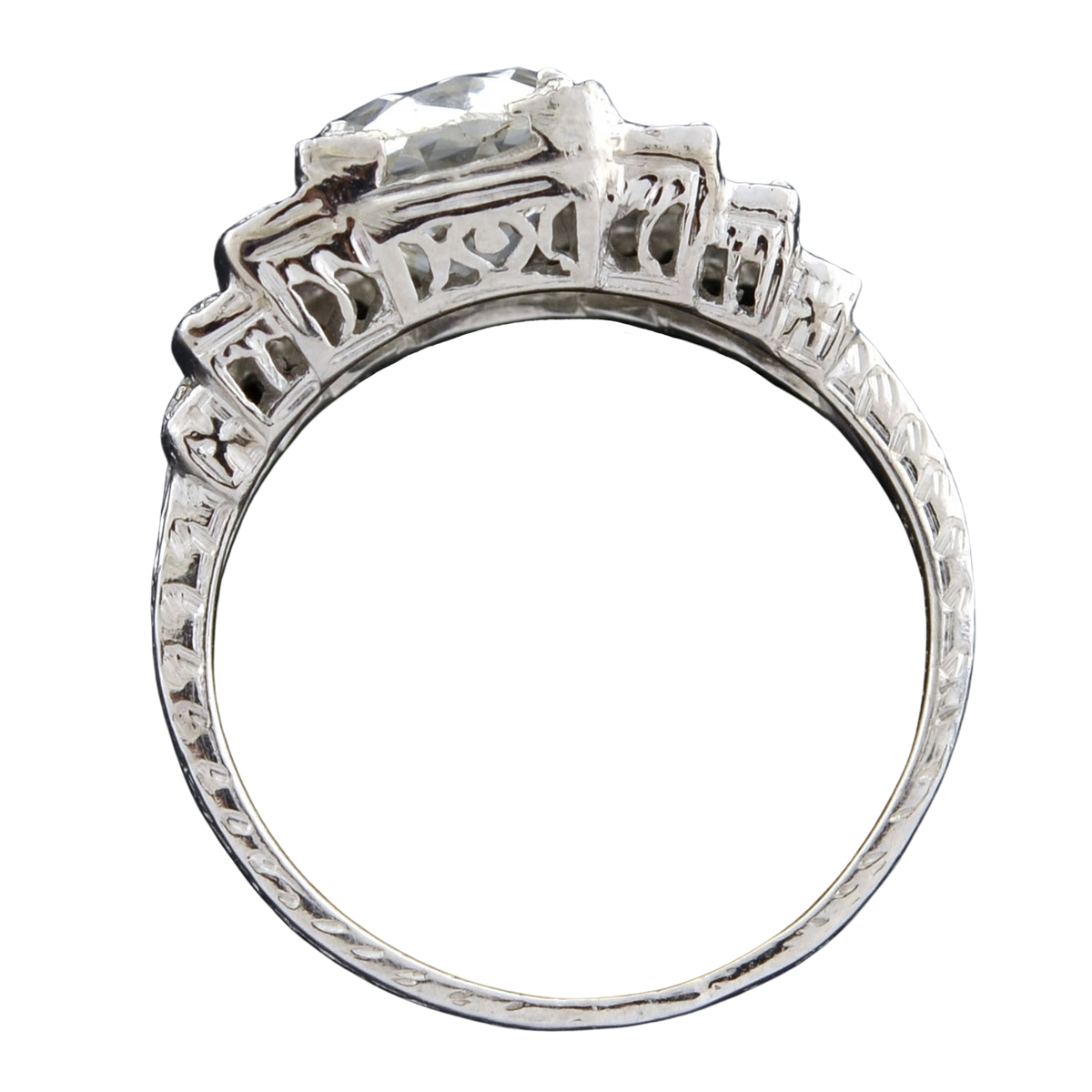 Art Deco Platinum Diamond Engagement Ring 2.16ct