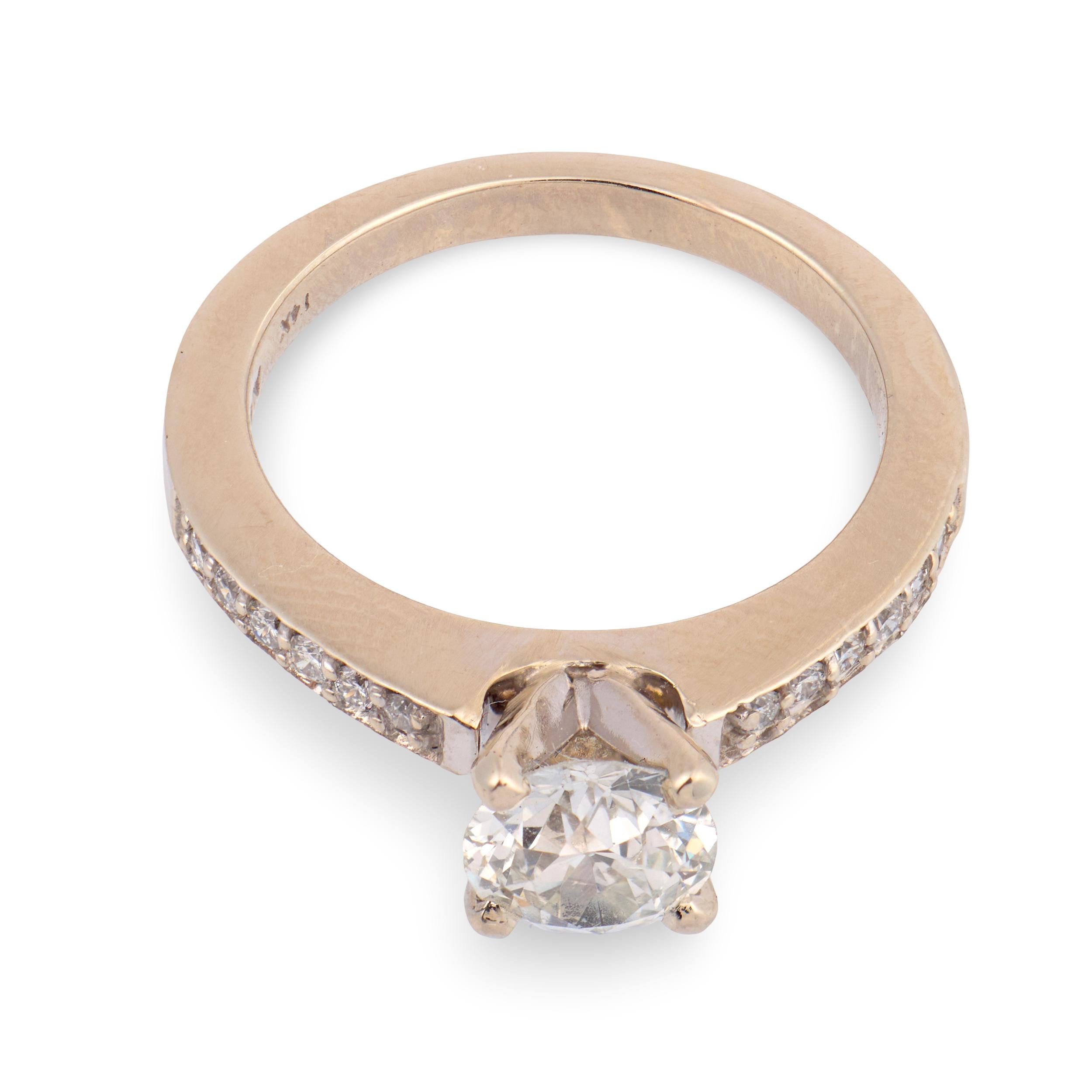 Vintage 14k Diamond Engagement Ring .84ct