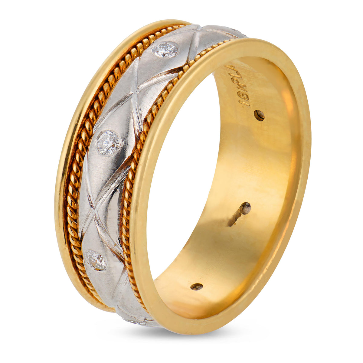 AYDIN Estate 18k/Platinum Diamond Band