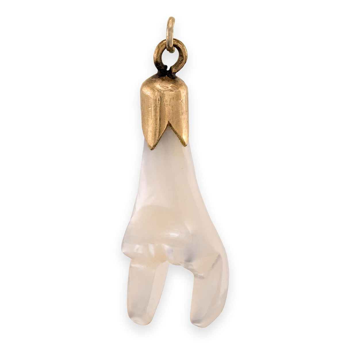 Victorian 9k Mother of Pearl Malocchio Pendant/Charm
