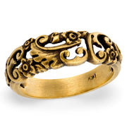 Art Nouveau 14k Foliage/Scrolling/Foliage-Motif Band