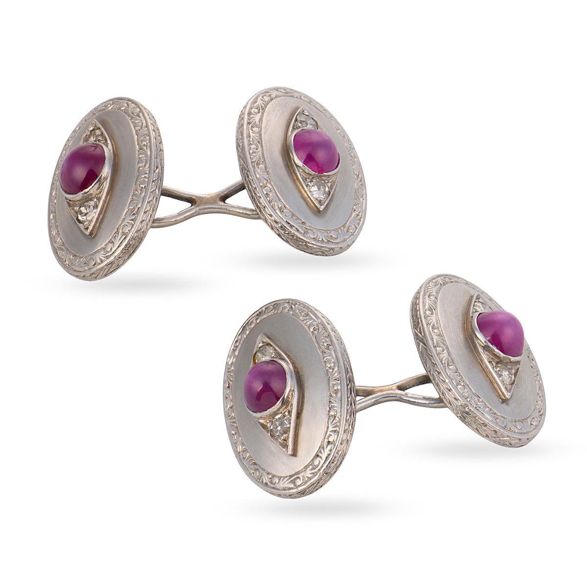 Art Deco Platinum Sapphire & Diamond Cufflinks
