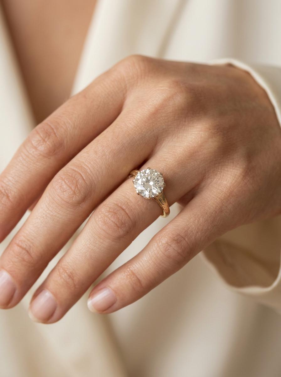Edwardian 14k Diamond Engagement Ring 1.61ct