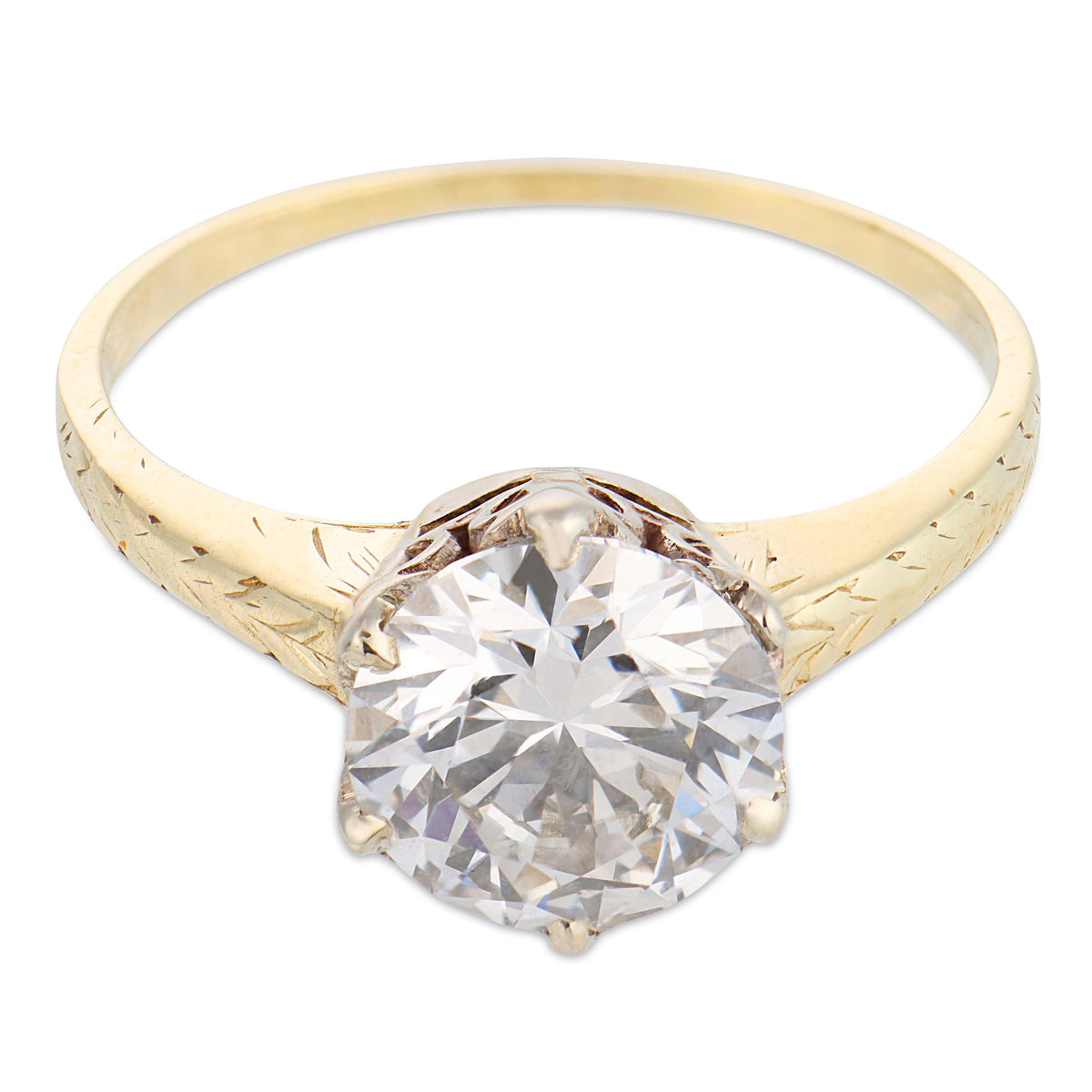 Edwardian 14k Diamond Engagement Ring 1.61ct