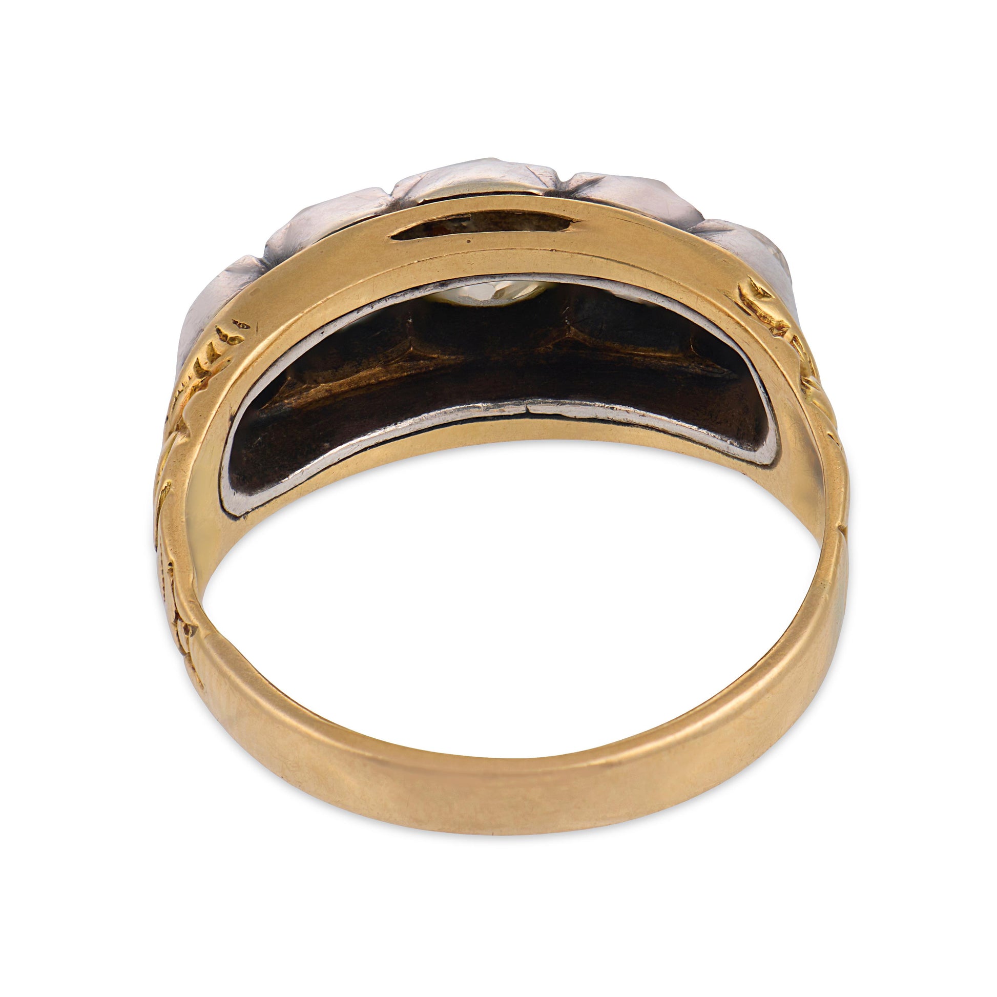 Victorian 18k/Sterling Silver Diamond Five Stone Ring