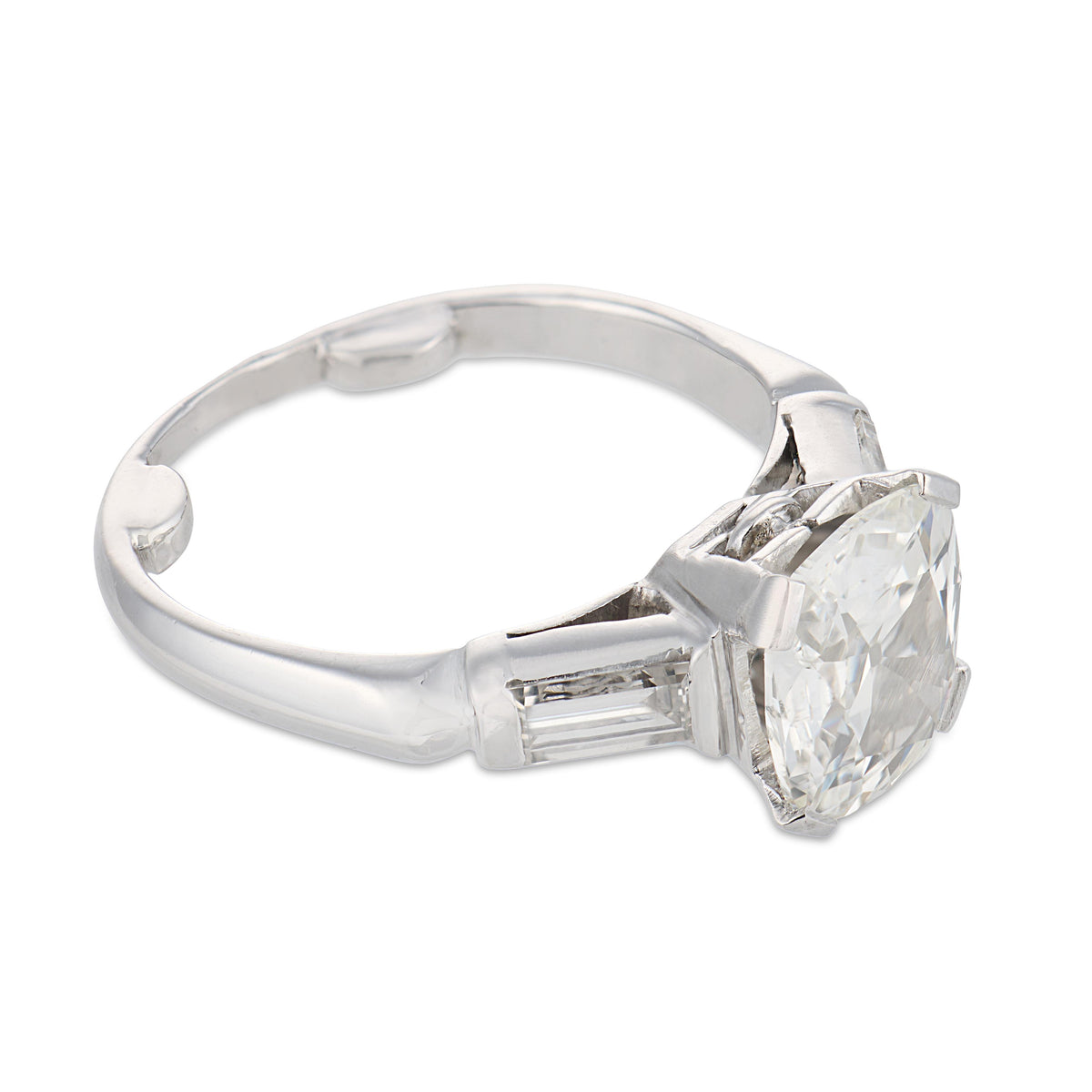 Retro Platinum GIA Diamond Engagement Ring 1.51ct
