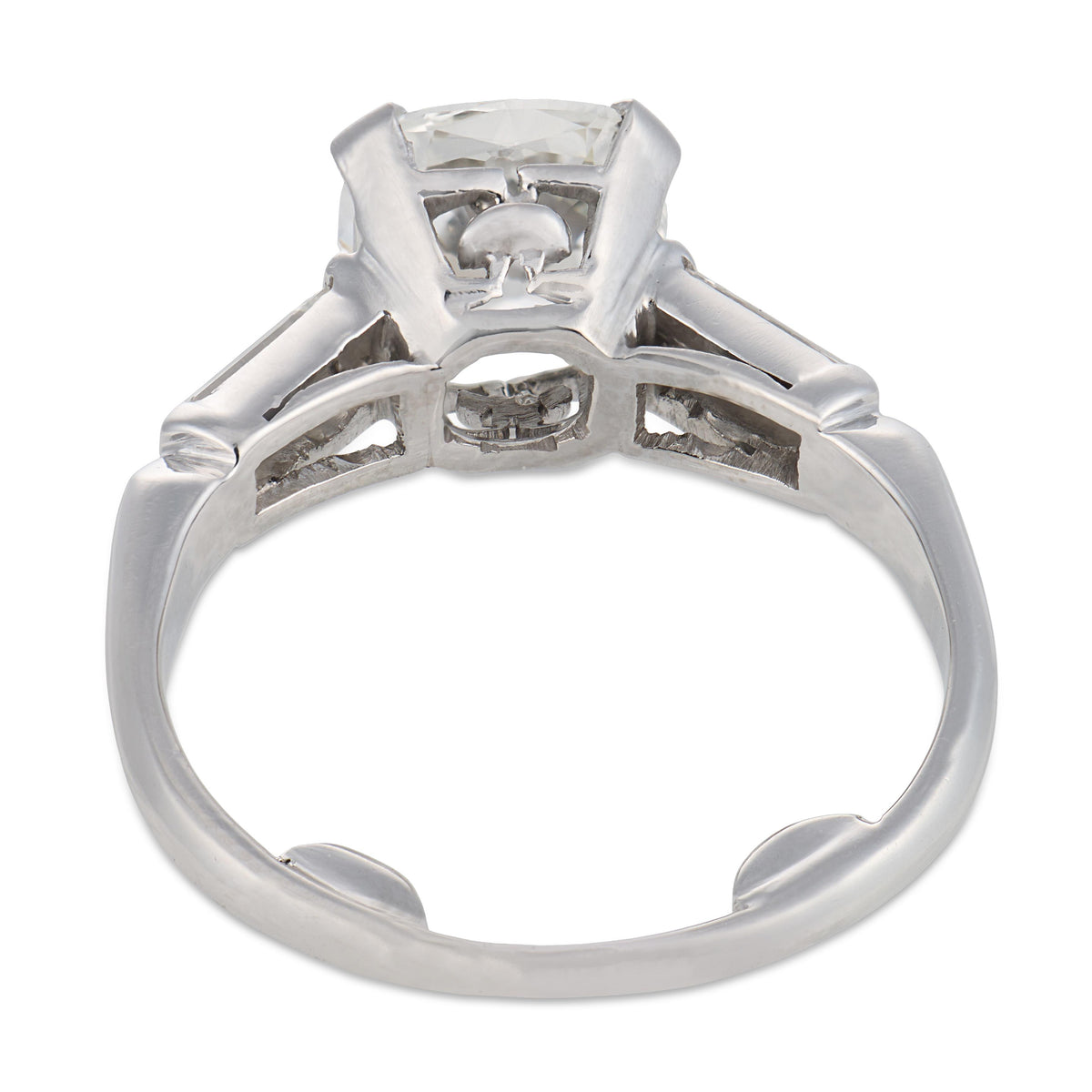 Retro Platinum GIA Diamond Engagement Ring 1.51ct