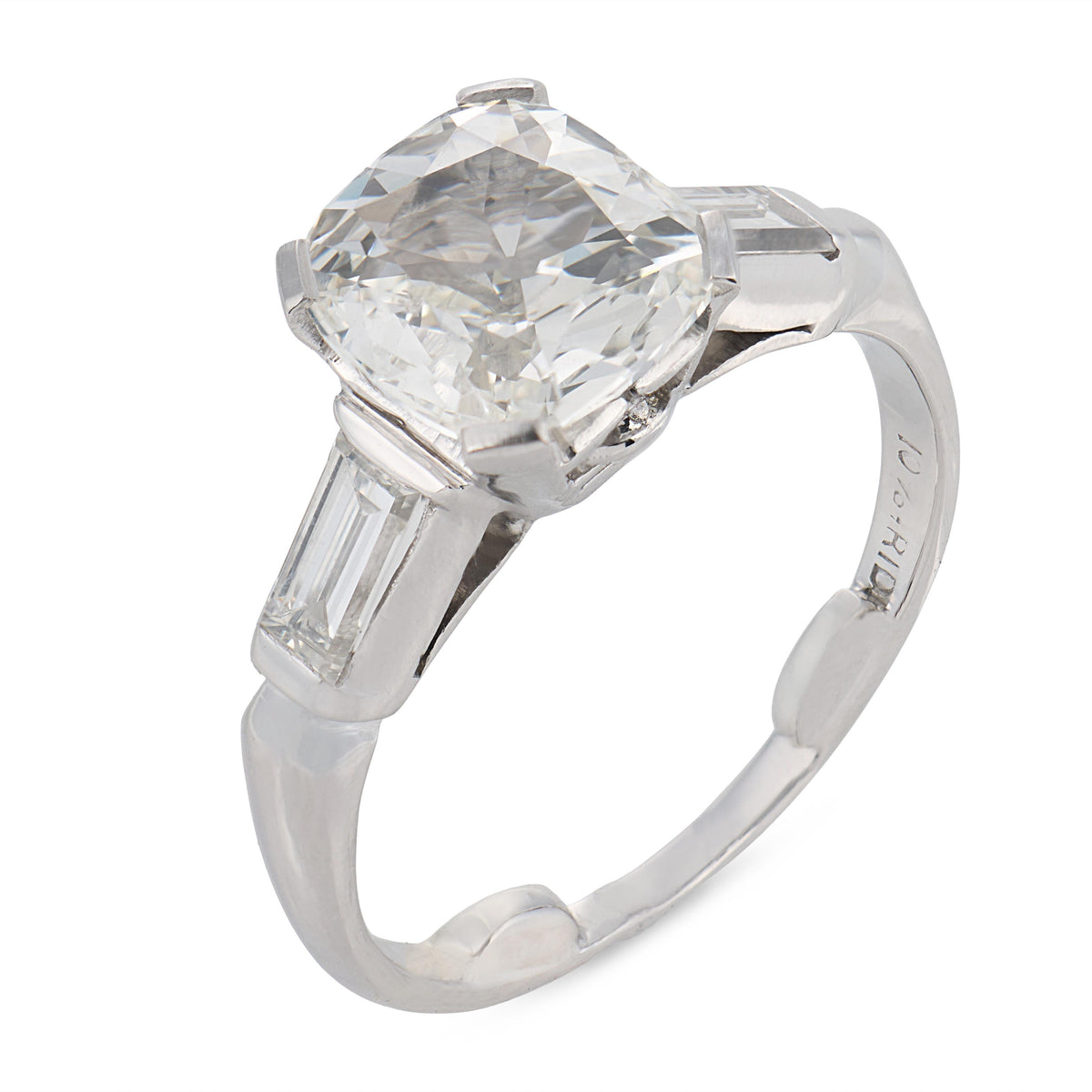 Retro Platinum GIA Diamond Engagement Ring 1.51ct