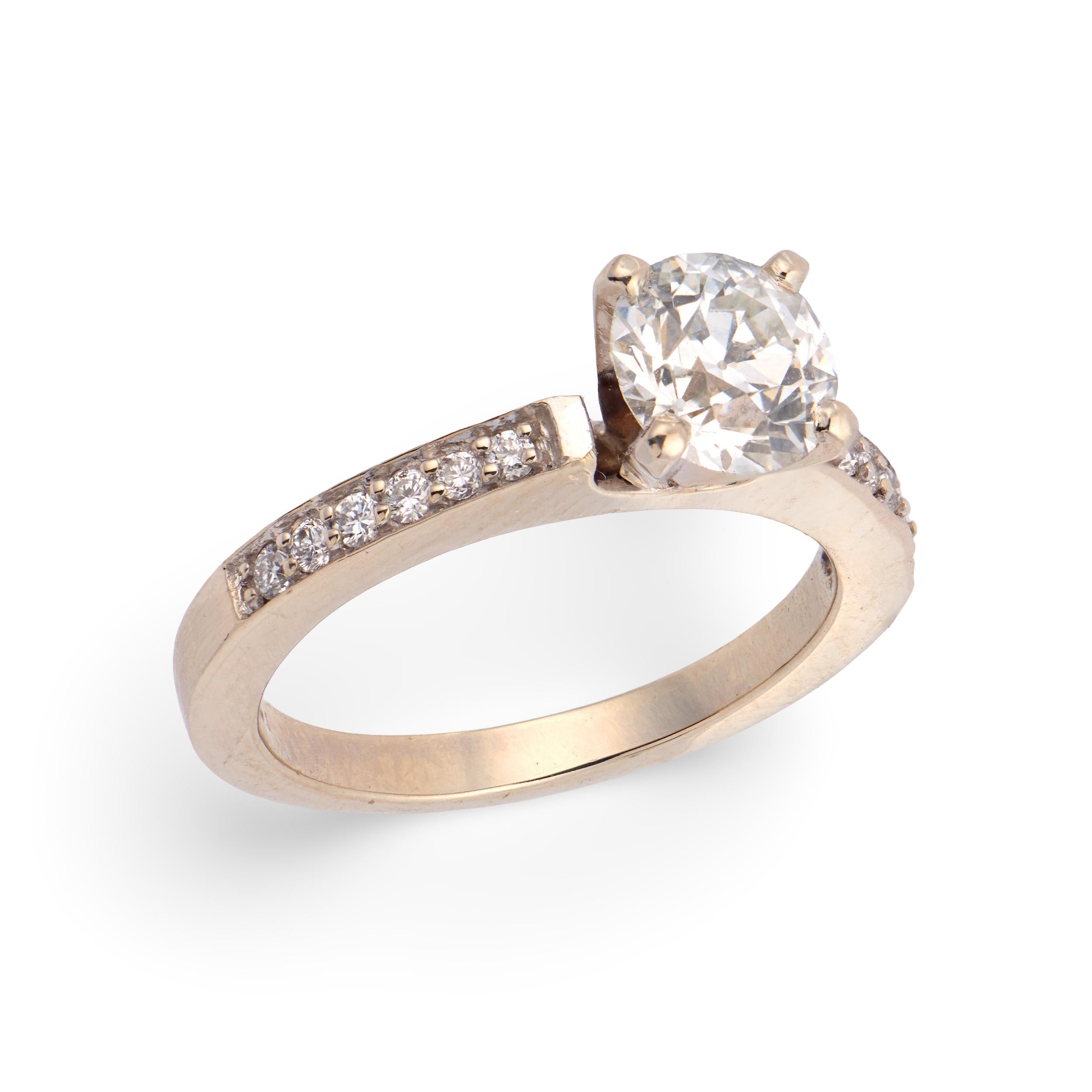 Vintage 14k Diamond Engagement Ring .84ct