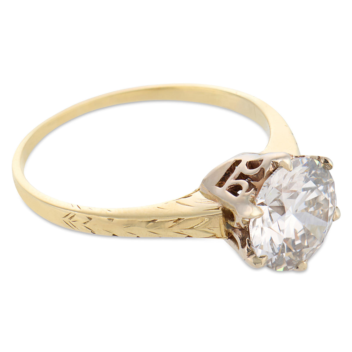 Edwardian 14k Diamond Engagement Ring 1.61ct