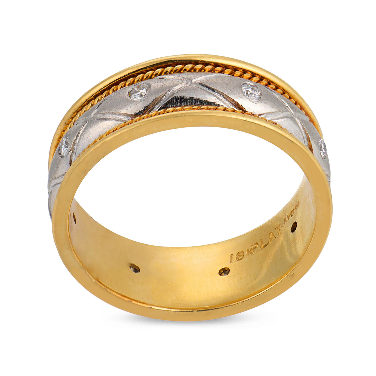 AYDIN Estate 18k/Platinum Diamond Band