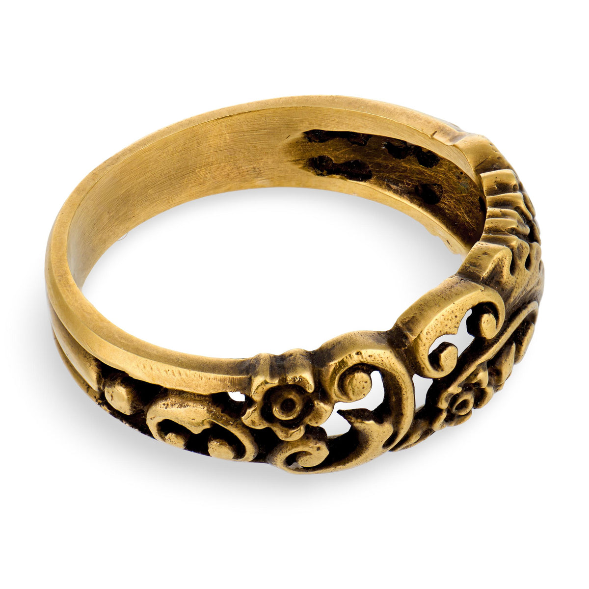 Art Nouveau 14k Foliage/Scrolling/Foliage-Motif Band