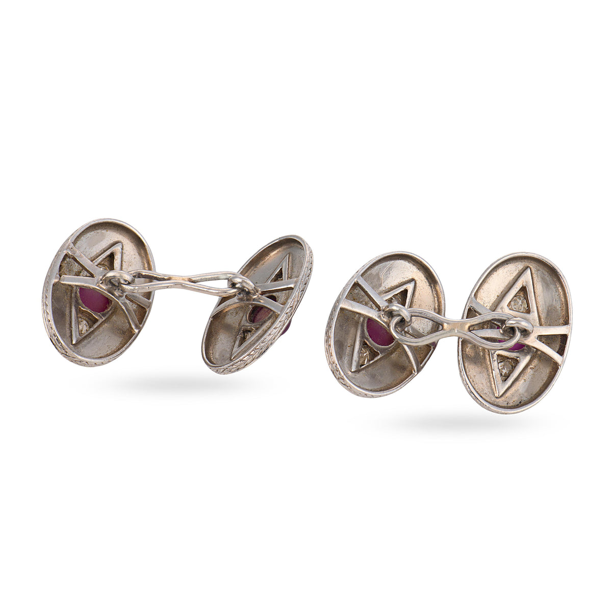 Art Deco Platinum Sapphire & Diamond Cufflinks