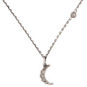 Victorian Sterling Silver Diamond Pendant Necklace