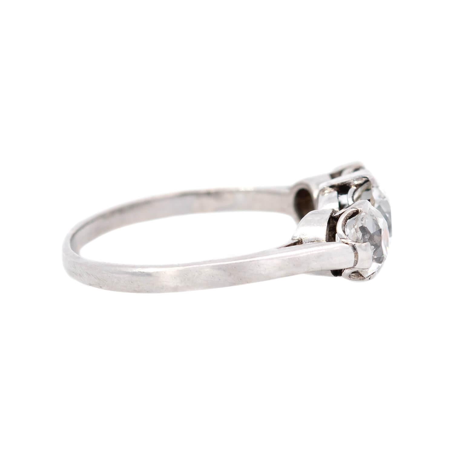 Edwardian Platinum Diamond 3 Stone Ring