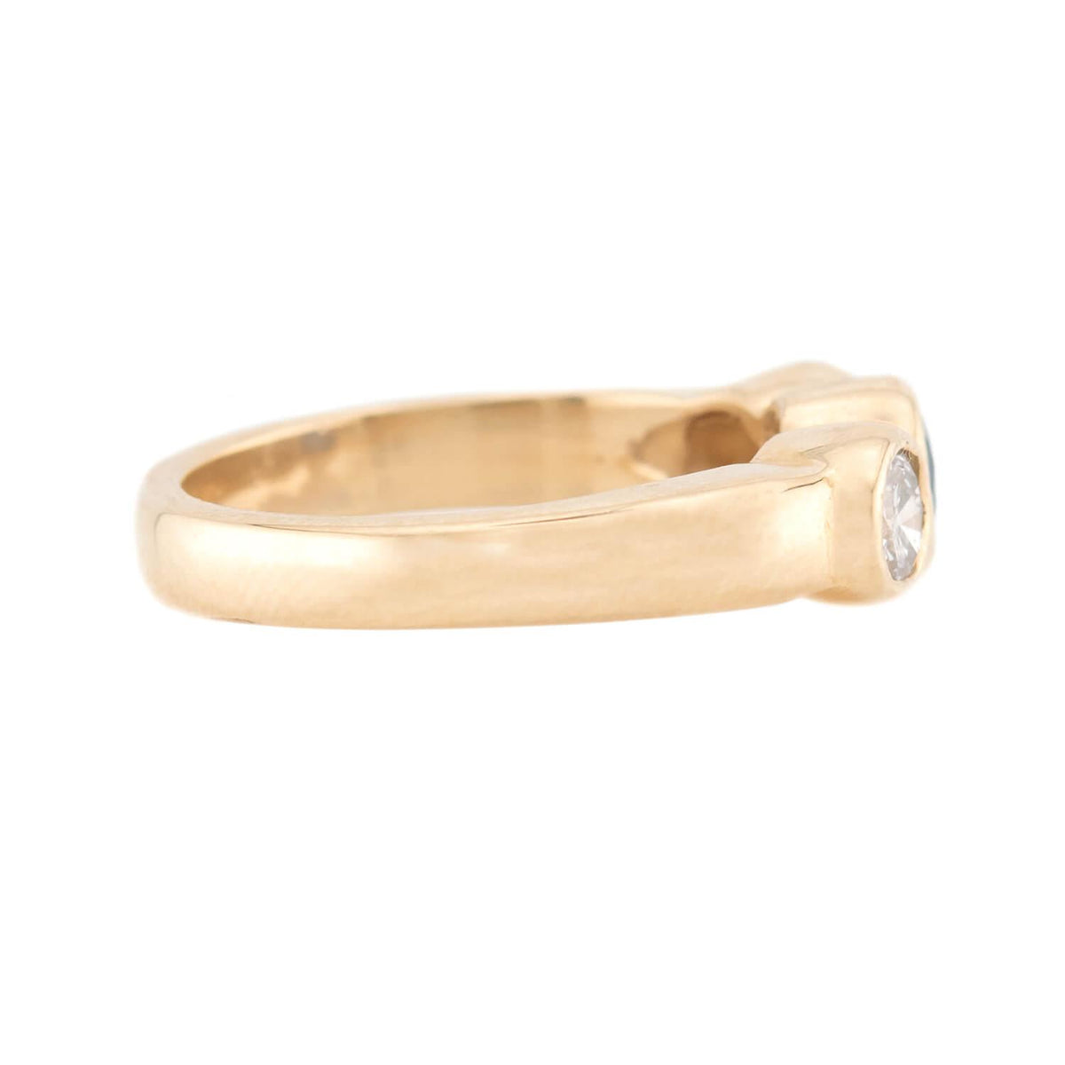 Estate 14k Sapphire and Diamond Three Stone Ring