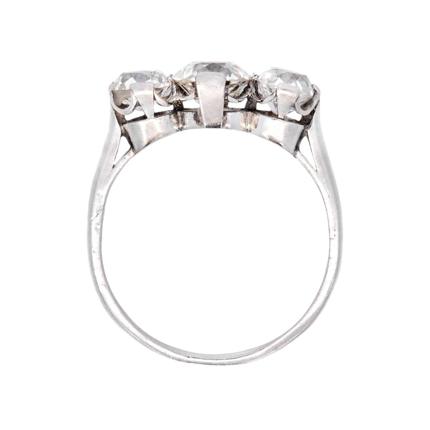 Edwardian Platinum Diamond 3 Stone Ring