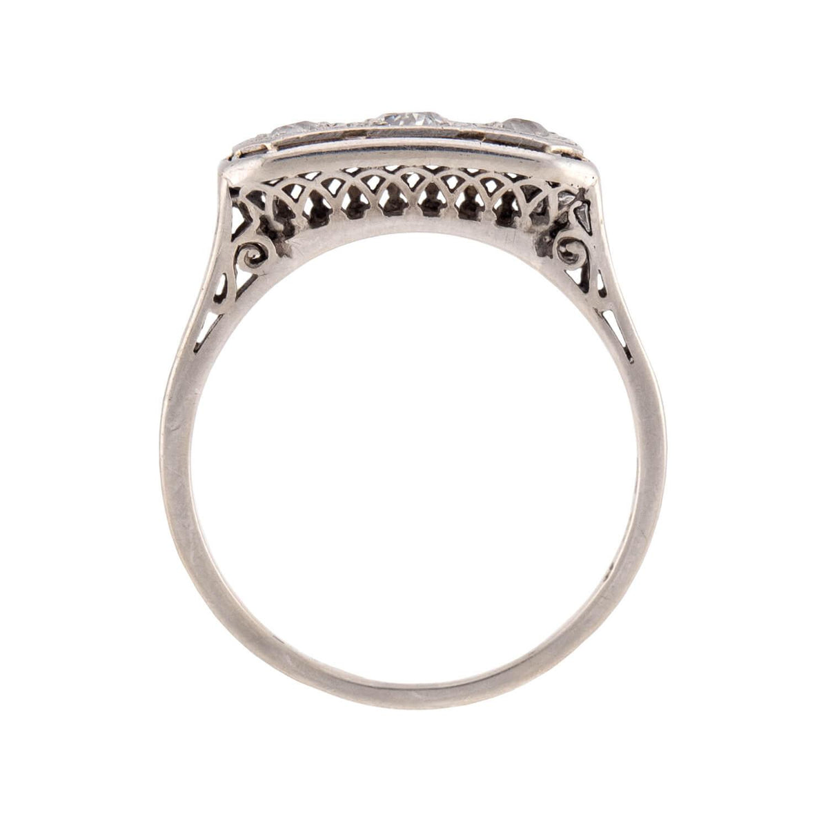 Edwardian 14k/Platinum Diamond Three Stone Ring
