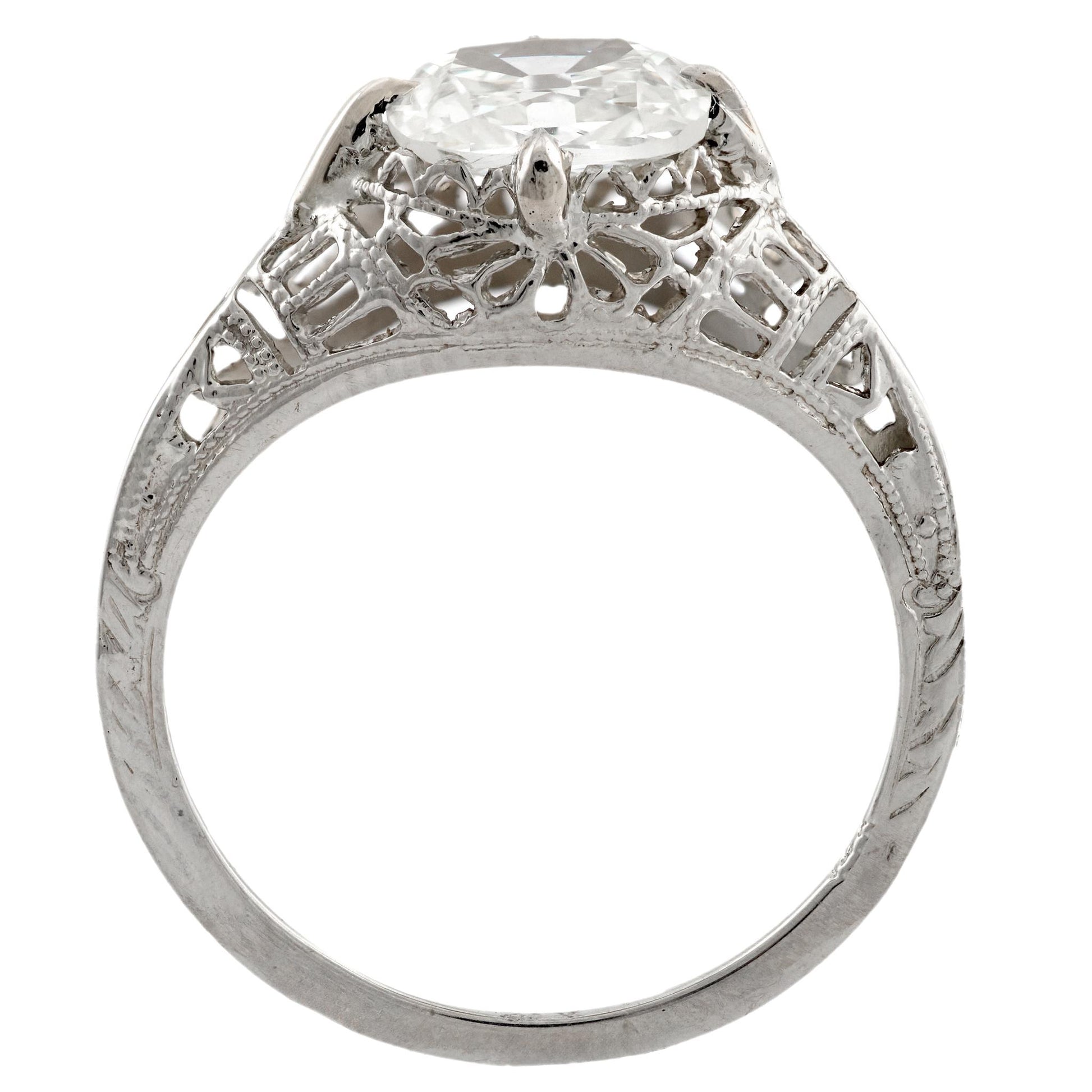 Art Deco 14k Diamond Engagement Ring 1.20ct