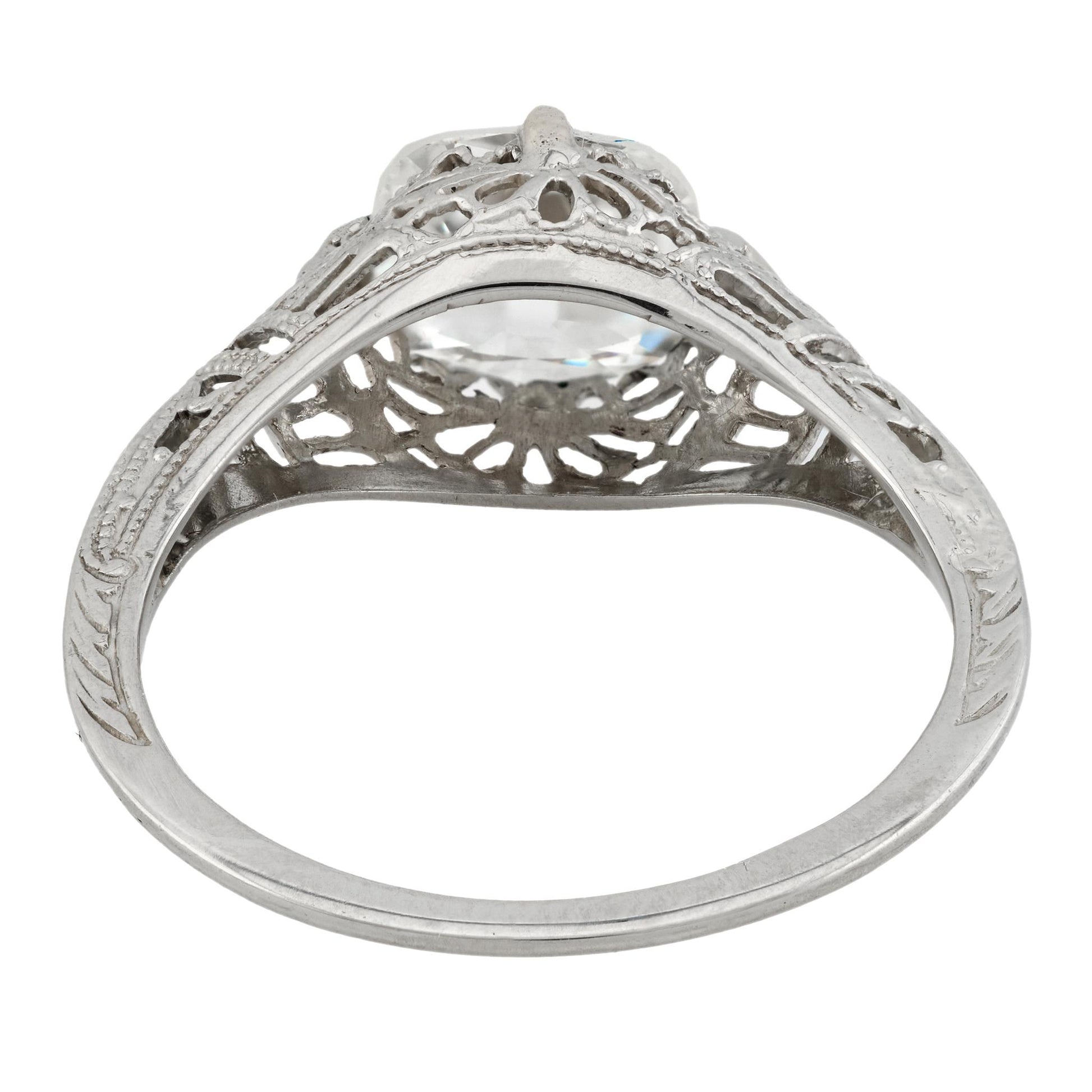 Art Deco 14k Diamond Engagement Ring 1.20ct
