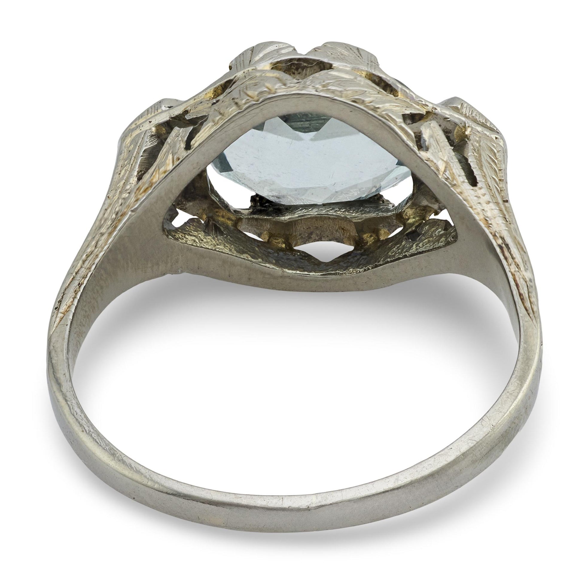 Art Deco 18k Aqua Ring