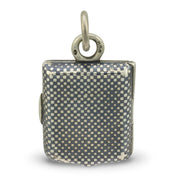 Victorian Sterling Silver Niello Locket Pendant