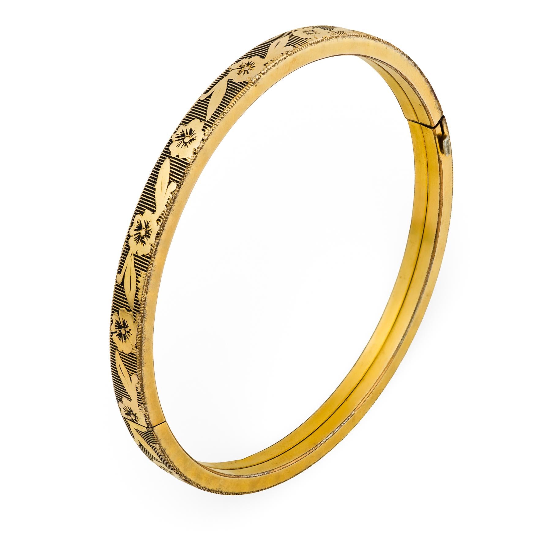 Retro 12k Gold-Filled Bangle