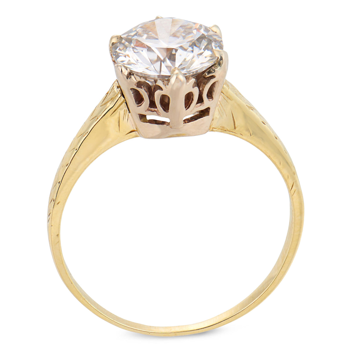 Edwardian 14k Diamond Engagement Ring 1.61ct
