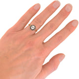 Victorian 18kt/Sterling Diamond Engagement Ring 0.75ct