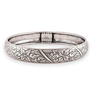 BEAU Retro Sterling Silver Floral-Motif Bangle