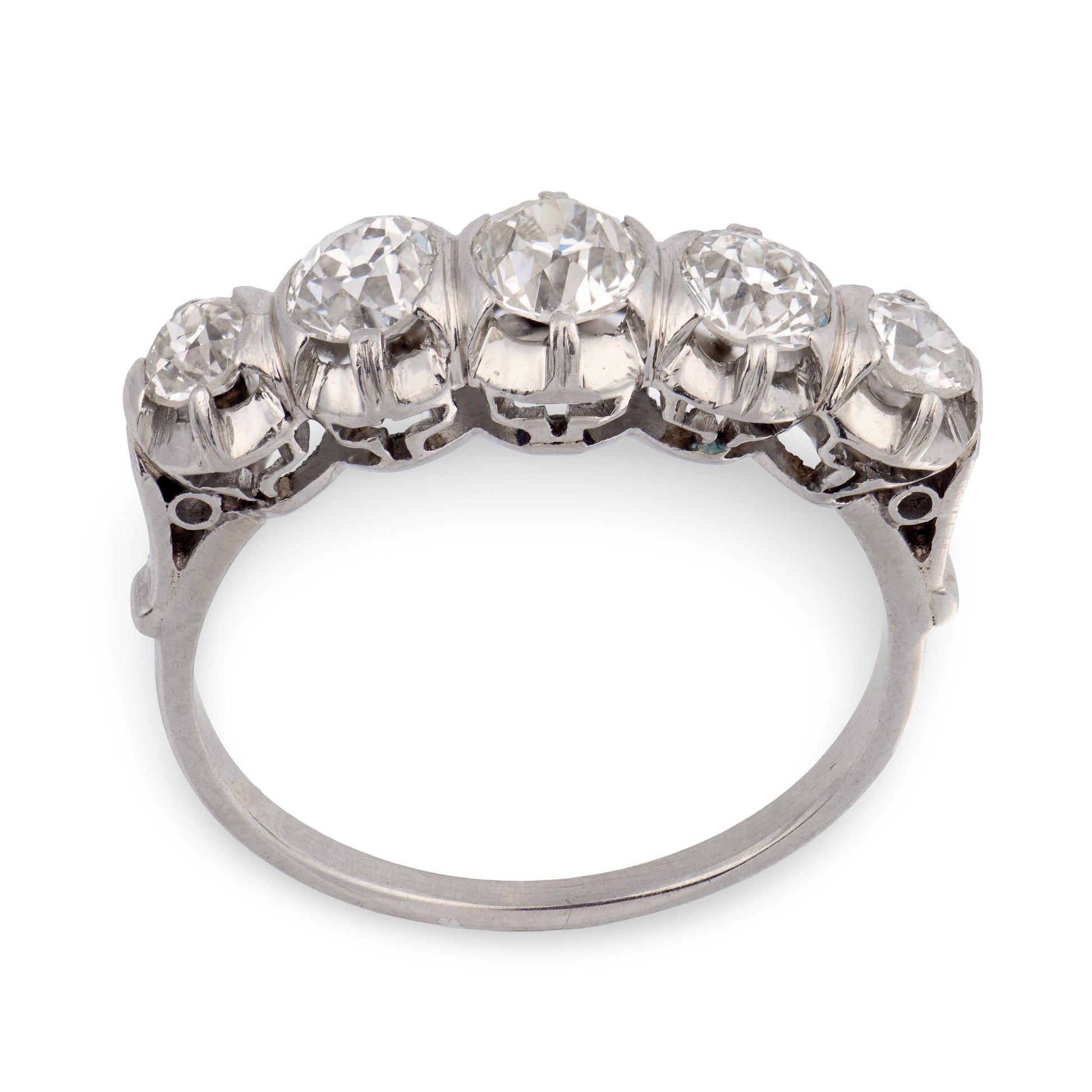 Edwardian Platinum Diamond Five Stone Ring