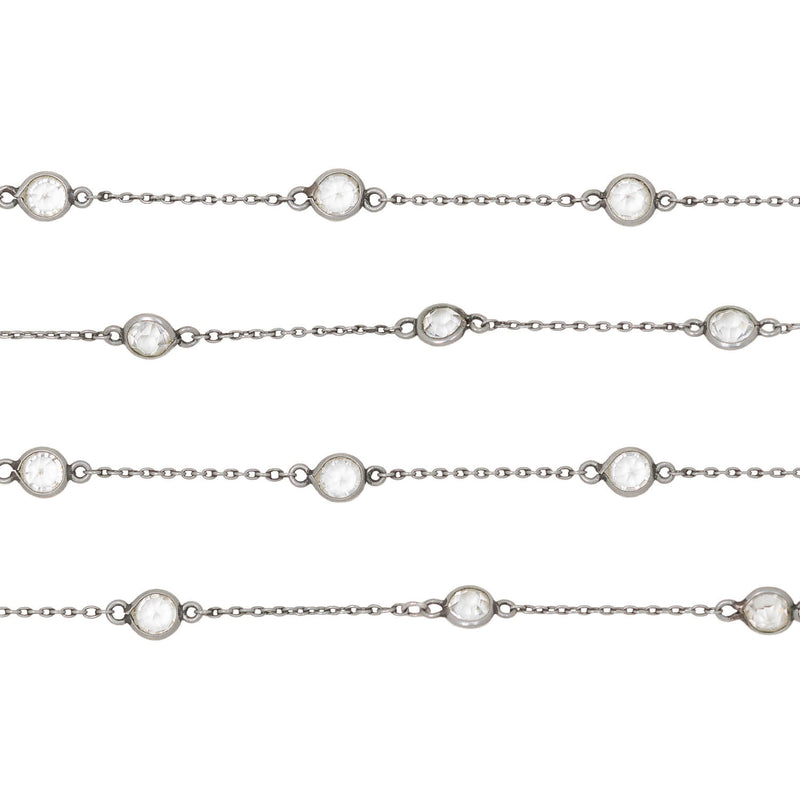 Victorian Sterling Silver French Paste Guard Chain