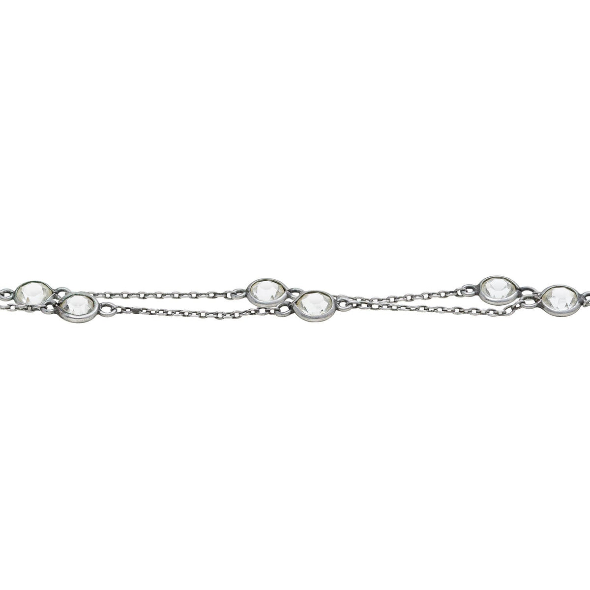 Victorian Sterling Silver French Paste Guard Chain